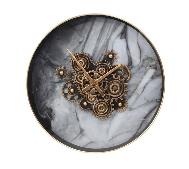 Clock round mdf 60x60x7.5cm FSC Mix 100% - Gold