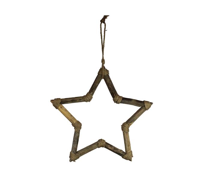 Hanger star poplar wood 58x58x3.5cm FSC 100% - Natural