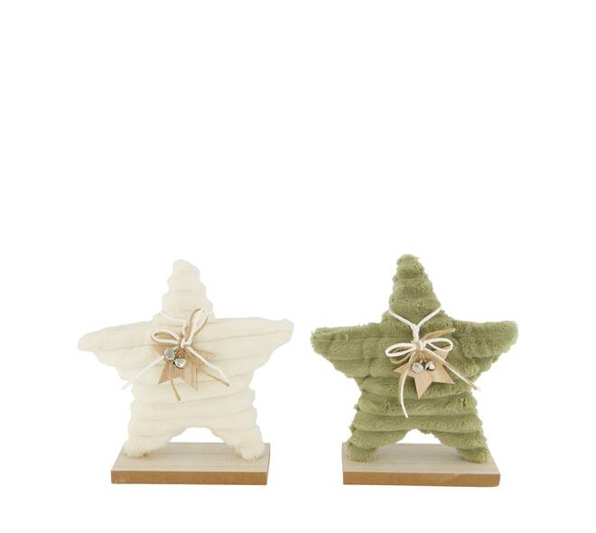Statue star plywood with fabric 17x6x18.5cm C/2 FSC 100%