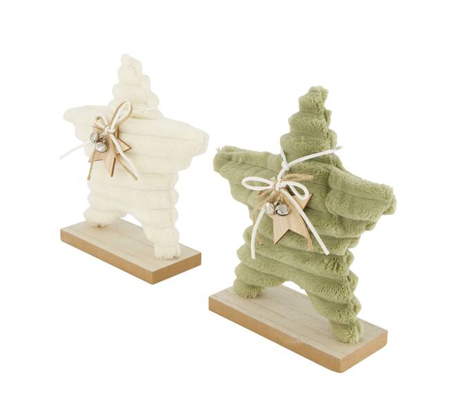 Statue star plywood with fabric 17x6x18.5cm C/2 FSC 100%