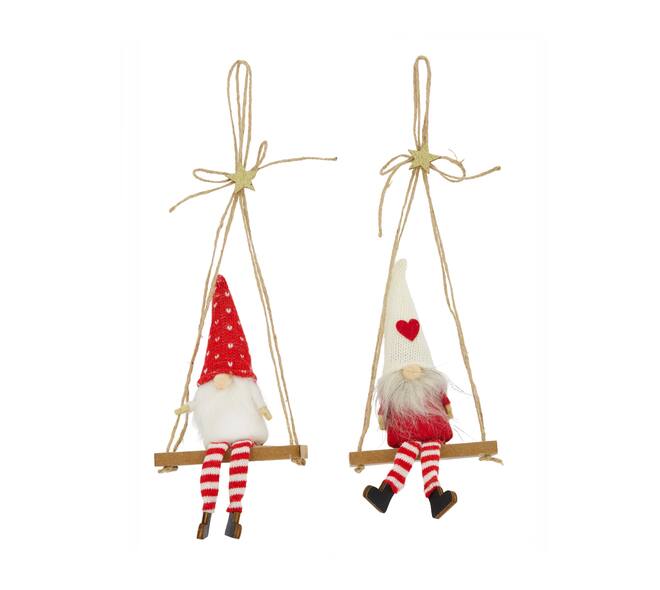 Hanger gnome on swing mdf 10x4x20cm FSC 100% - Red