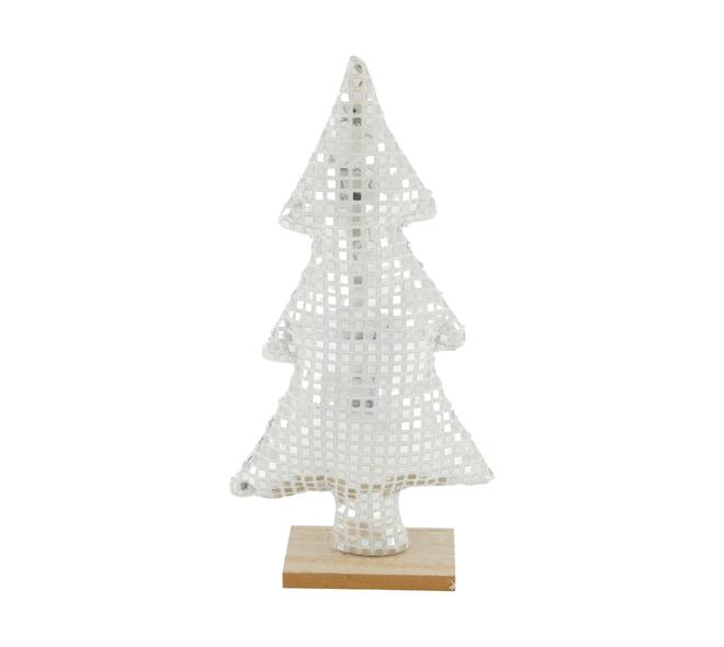 Statue tree mdf with fabric 14x5x28cm FSC 100% - Silver