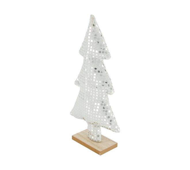 Statue tree mdf with fabric 14x5x28cm FSC 100% - Silver