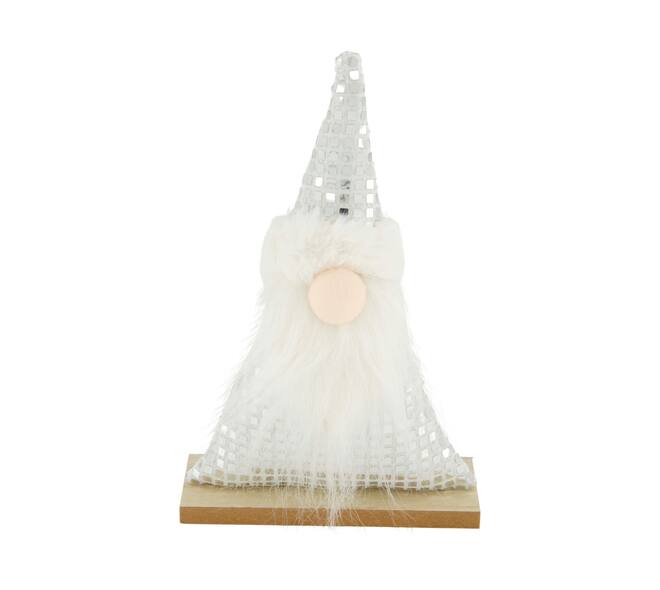Figurine gnome mdf with fabric 14x5x22cm FSC 100% - Silver
