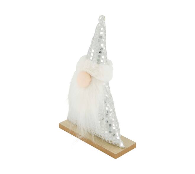 Figurine gnome mdf with fabric 14x5x22cm FSC 100% - Silver