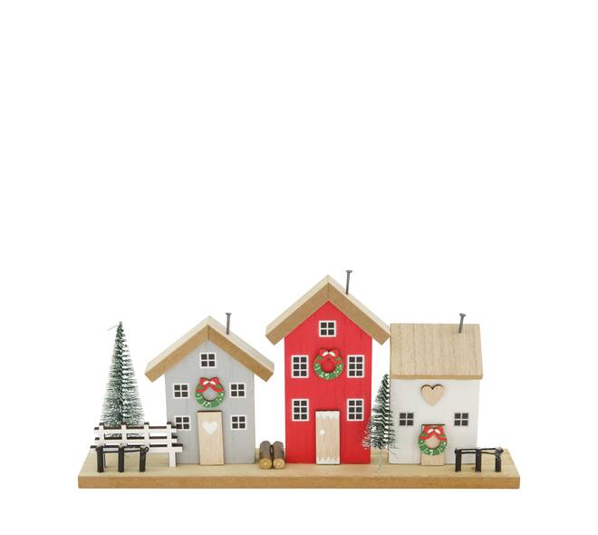 Figurine house mdf 30x5x14cm FSC 100% - Red