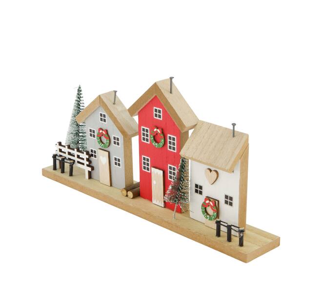 Figurine house mdf 30x5x14cm FSC 100% - Red