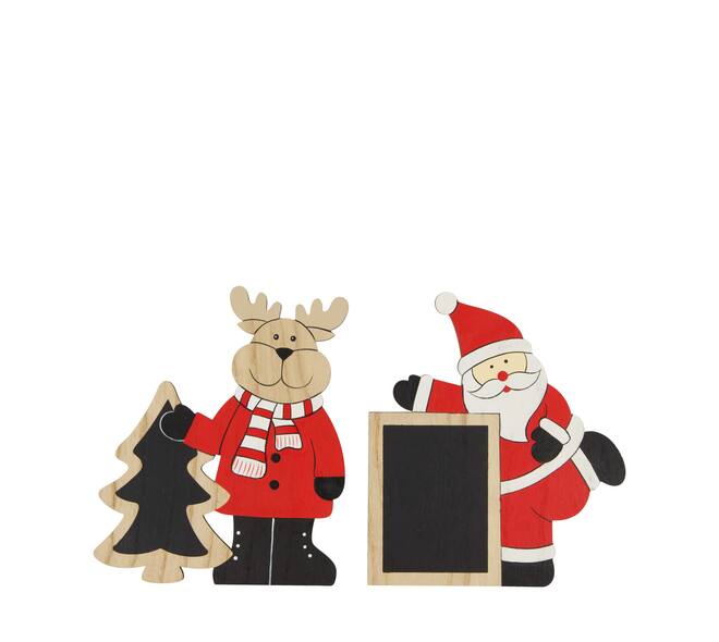 Blackboard reindeer santa plywood 17x0.7x19.6cm A/2 FSC 100%