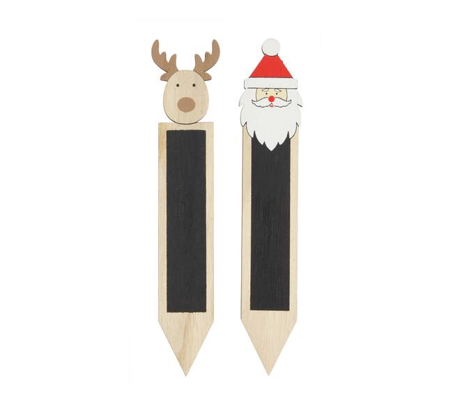 Stick reindeer santa with blackboard plywood 4x0.5x21cm 5pc A/2 FSC 100%