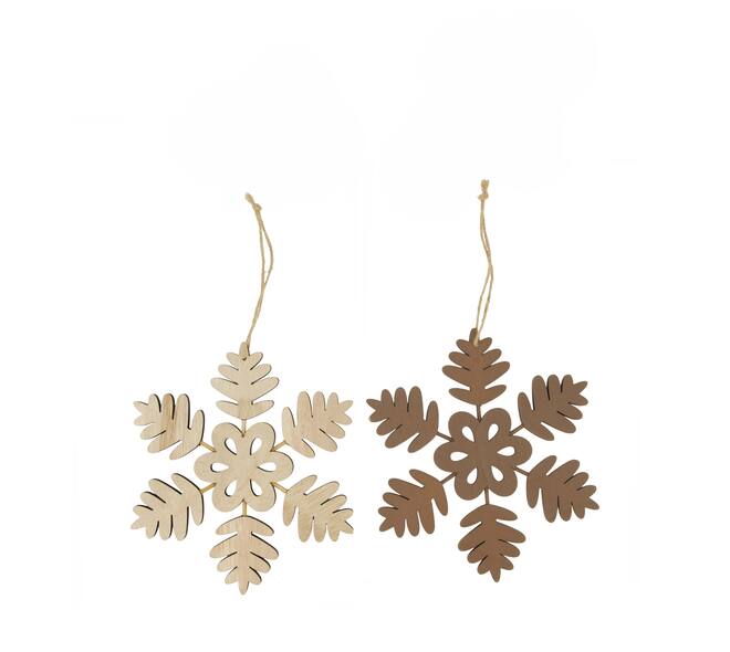 Hanger snowflake plywood 17x0.5x19cm FSC 100% - Brown