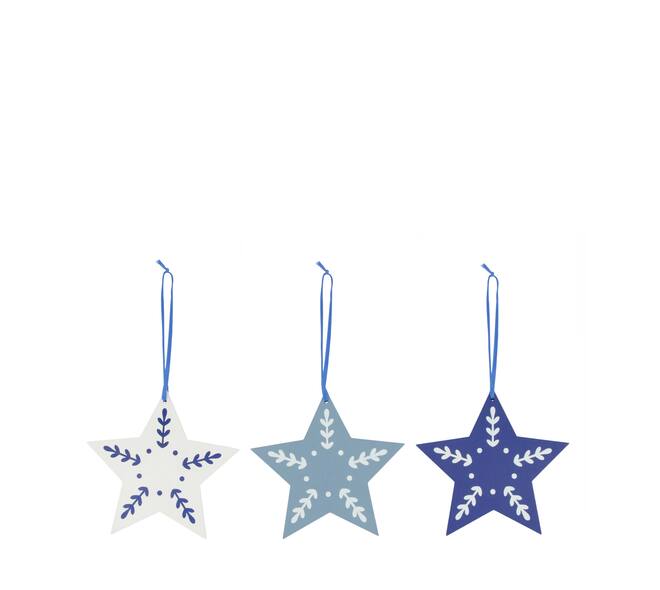 Hanger star plywood 12x0.4x11.3cm 3pc C/3 FSC 100%