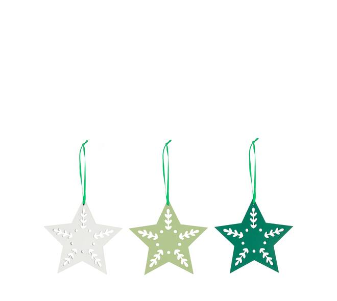Hanger star plywood 11.8x0.4x11.3cm 3pc C/3 FSC 100%