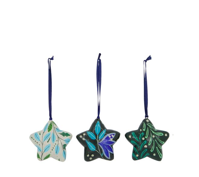 Hanger star paper mache 8x3x8cm A/3 FSC Recycled 100%