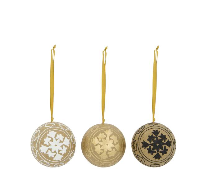Bauble paper mache with hanger 7x7x7cm C/3 FSC Recycled 100%