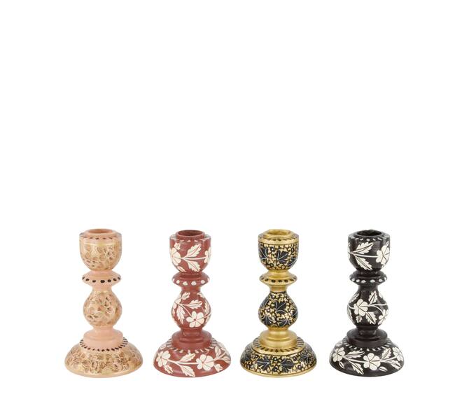Dinnercandle holder paper mache with metal cup 9.5x9.5x16cm A/4 FSC Recycled 100%