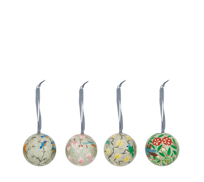 Bauble paper mache with hanger 7x7x7cm A/4 FSC Recycled 100%