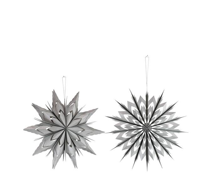 Hanger paper with glitter 50x50x10cm FSC Mix 100% - Silver