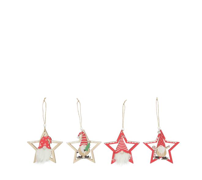 Hanger star with gnome plywood 10.8x0.7x11cm A/4 FSC 100%