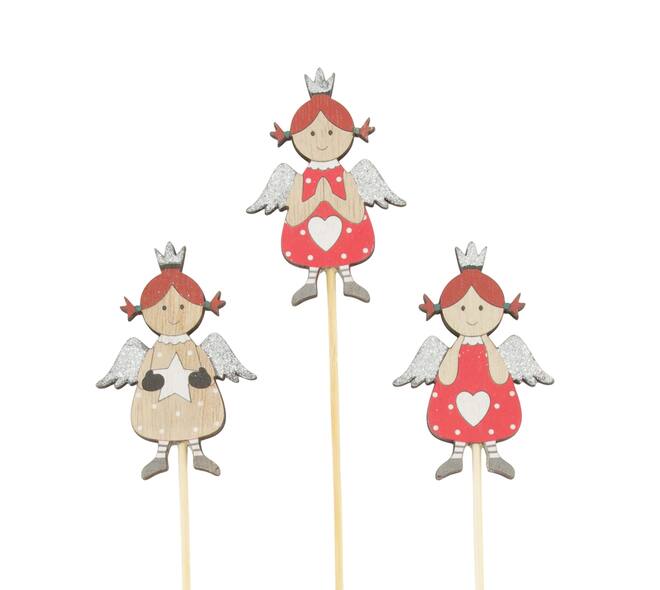 Figurine angel plywood on stick 5x0.4x48cm 3pc FSC 100%