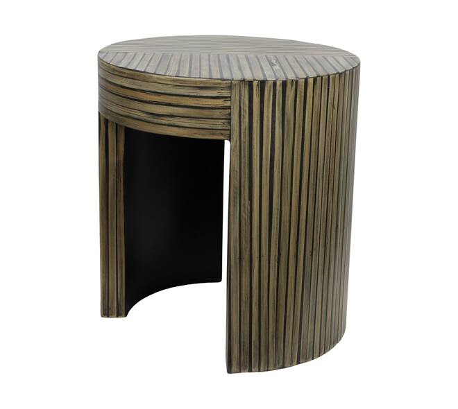 Table round bamboo / mdf 47x47x52cm S/2 FSC 100%