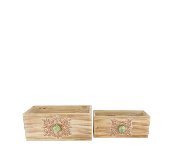 Planter plywood with plastic 28x16.5x12cm S2 FSC 100% - Natural