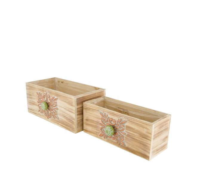 Planter plywood with plastic 28x16.5x12cm S2 FSC 100% - Natural