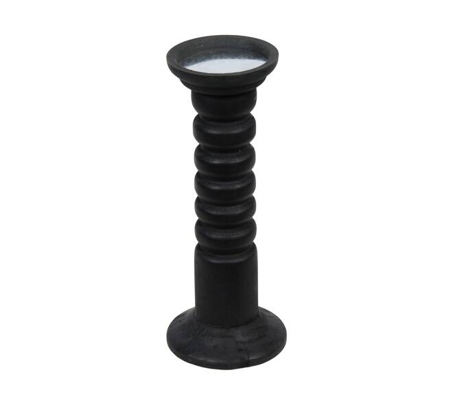 Pillar candle holder fir wood with metal cup 12x12x28cm FSC 100% - Black
