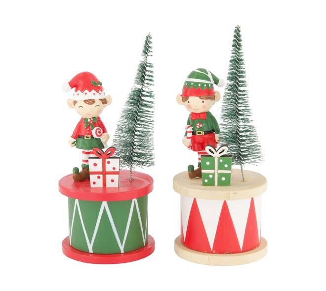 Figurine santas helper plywood 6.5x6.5x16cm FSC 100% - Multi