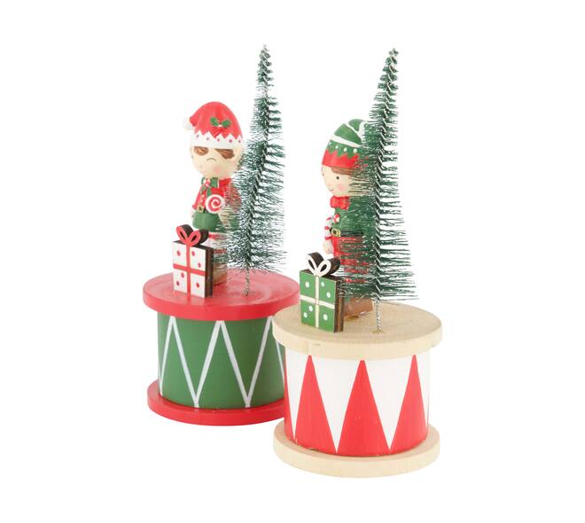 Figurine santas helper plywood 6.5x6.5x16cm FSC 100% - Multi