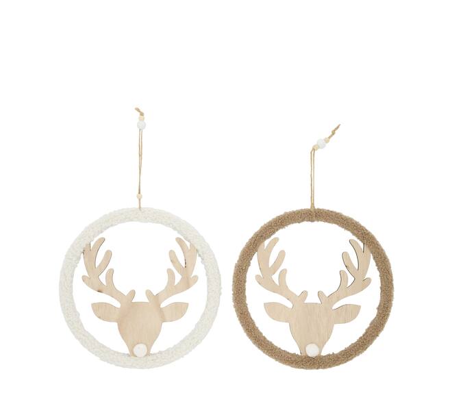 Hanger reindeer teddy plywood 27x27x1cm C/2 FSC 100%