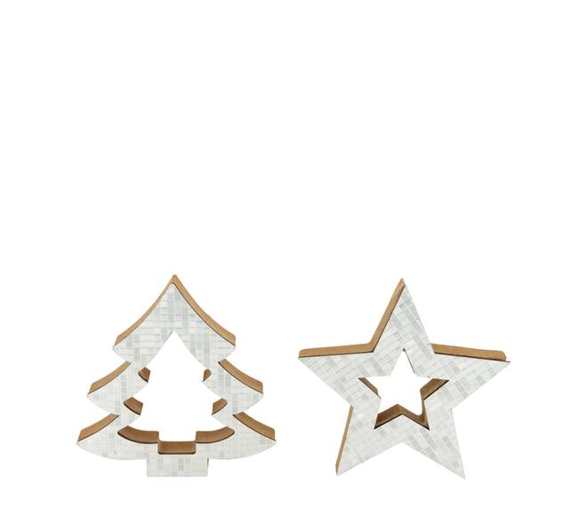 Figurine star tree mdf 12x2.2x12cm FSC 100% - Silver