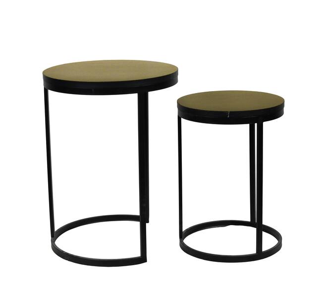 Table round metal  mdf 38x38x52cm  FSC 100% - Black