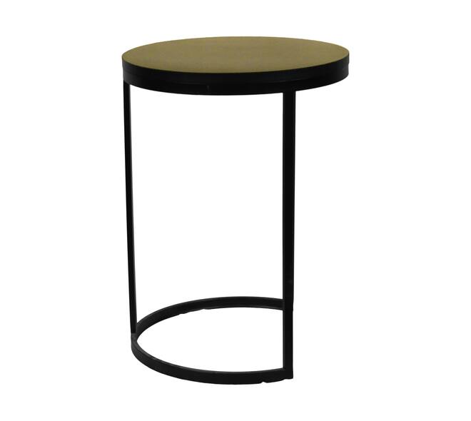 Table round metal  mdf 38x38x52cm  FSC 100% - Black