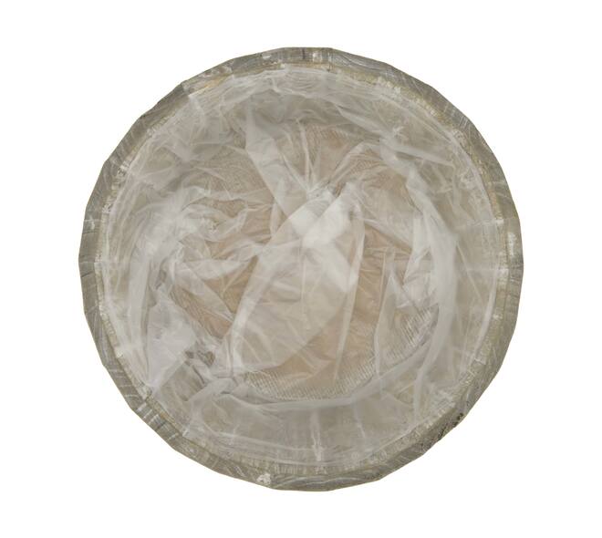 Planter round pine wood with plastic 29x29x11cm FSC 100% - Grey