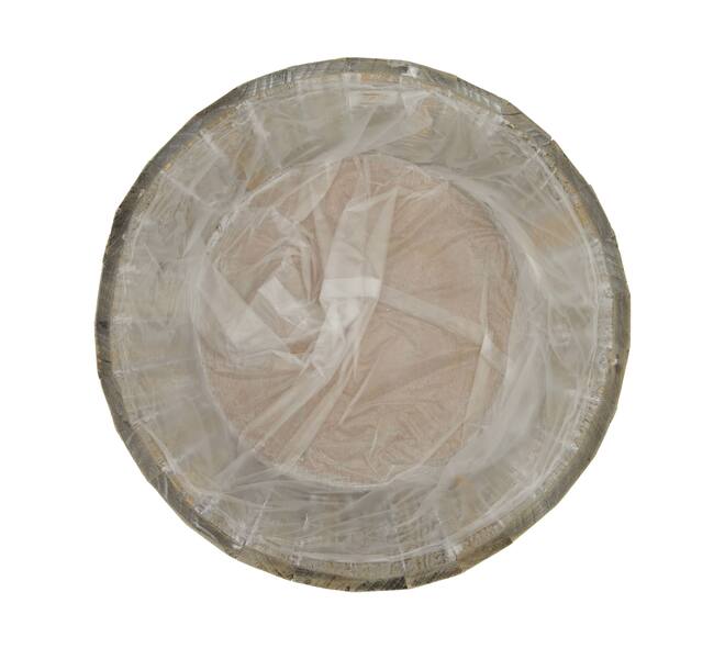 Planter round pine wood with plastic 33x33x12cm FSC 100%