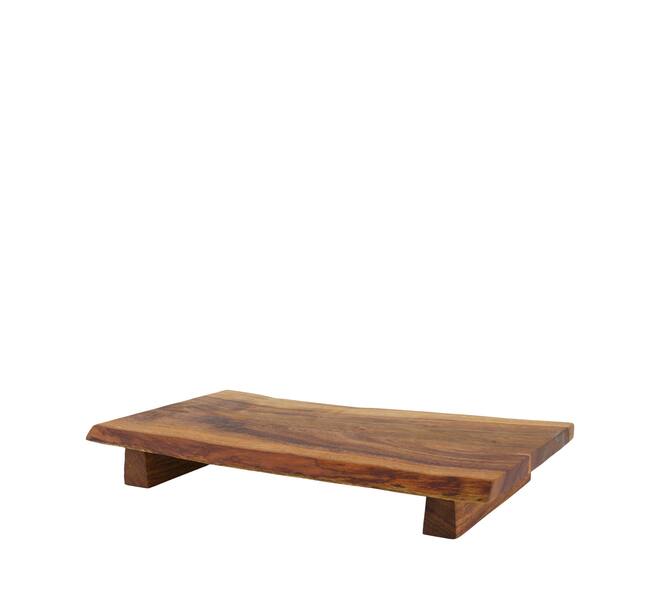 Plate rectangular acacia wood on feet 36x21x5cm FSC 100% - Natural