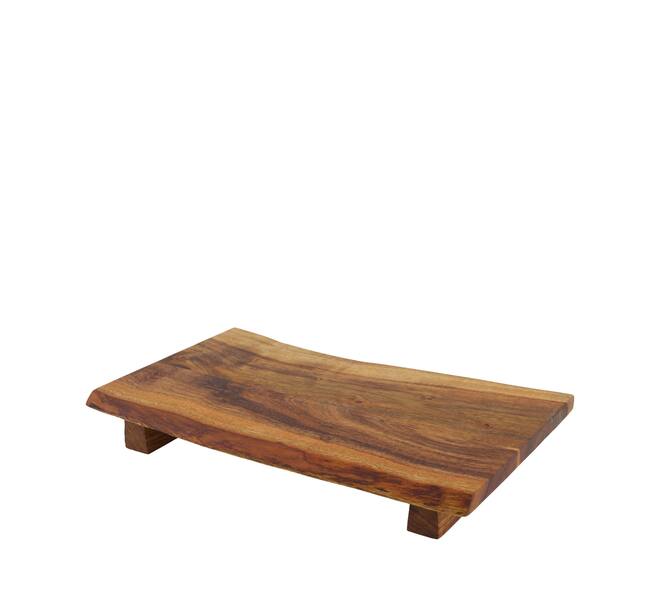 Plate rectangular acacia wood on feet 36x21x5cm FSC 100% - Natural