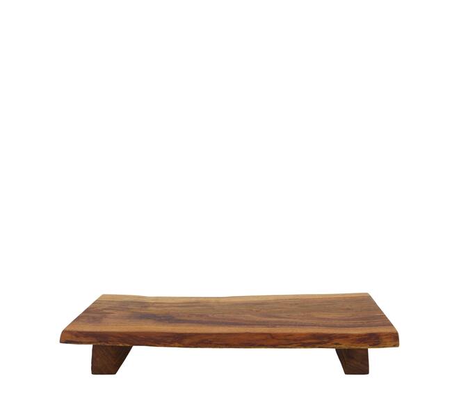 Plate rectangular acacia wood on feet 36x21x5cm FSC 100% - Natural