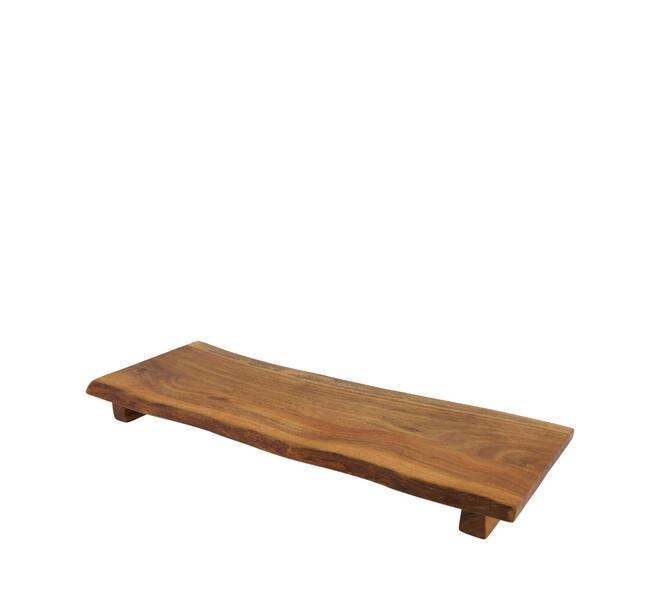 Plate rectangular acacia wood on feet 56x21x5cm FSC 100% - Natural