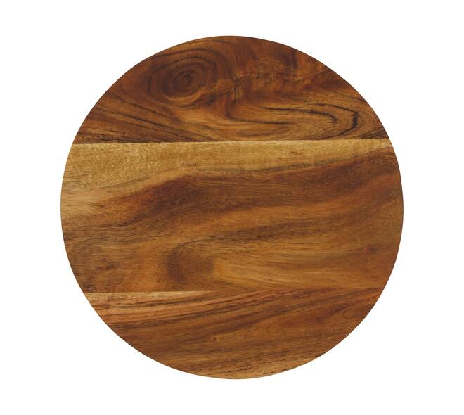 Plate round acacia wood on feet 28x28x6cm FSC 100% - Natural