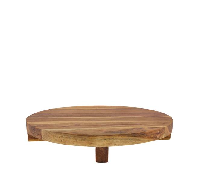 Plate round acacia wood on feet 38x38x6cm FSC 100% - Natural