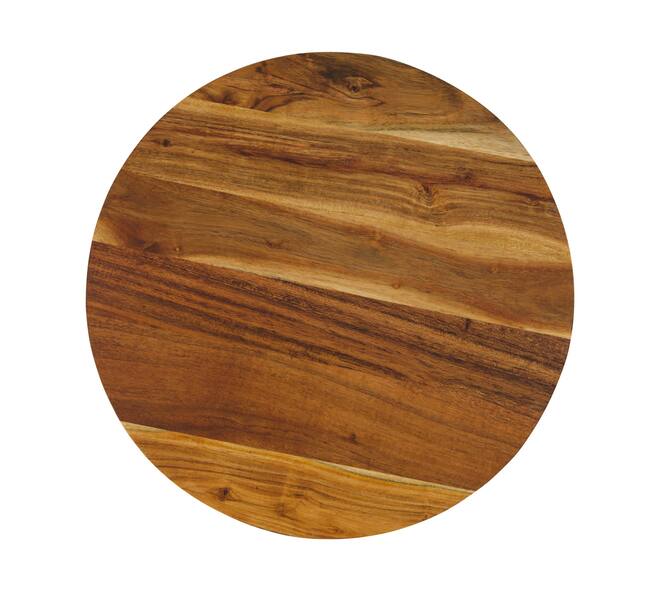 Plate round acacia wood on feet 38x38x6cm FSC 100% - Natural