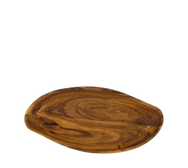 Bowl organic acacia wood 38x18x4.5cm FSC 100% - Natural