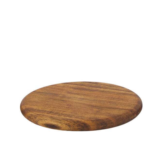 Coaster round acacia wood 10x10x4cm 4pc FSC 100% - Natural