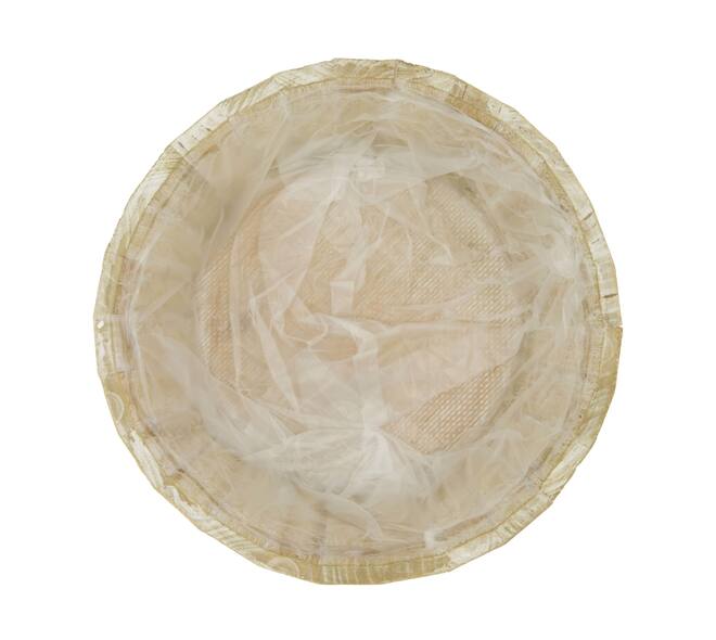 Planter round pine wood with plastic 29x29x11cm FSC 100% - Natural