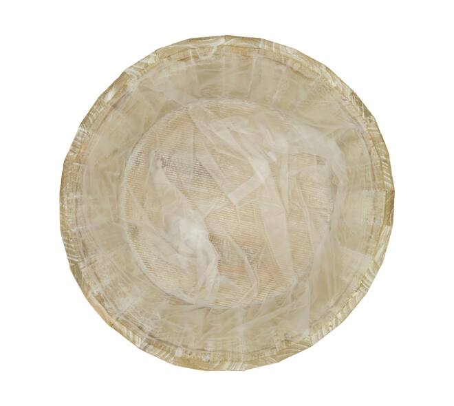 Planter round pine wood with plastic 33x33x12cm FSC 100% - Natural