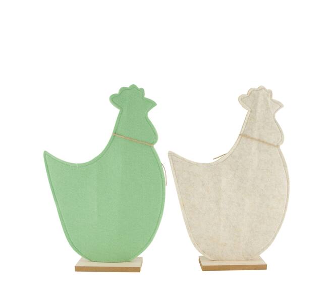 Figurine chicken felt mdf 26x6x39cm C2 FSC 100% - Green