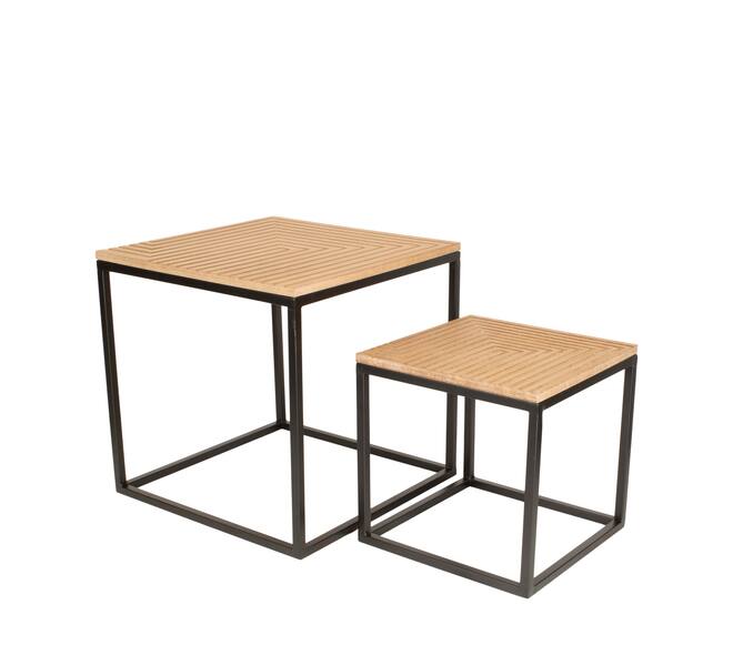 Table square metal / mdf 37x37x37cm S/2 FSC Mix 100%
