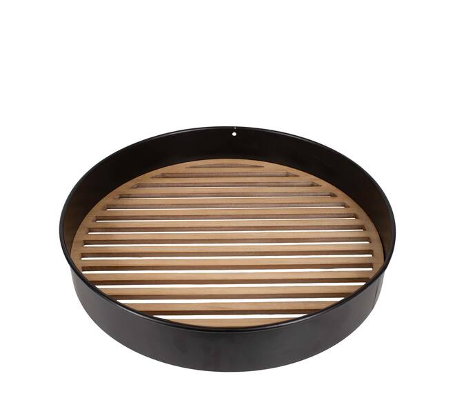 Frame round stripes metal mdf 58x58x9cm FSC Mix 100% - Natural