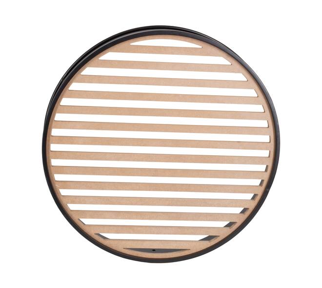 Frame round stripes metal mdf 58x58x9cm FSC Mix 100% - Natural